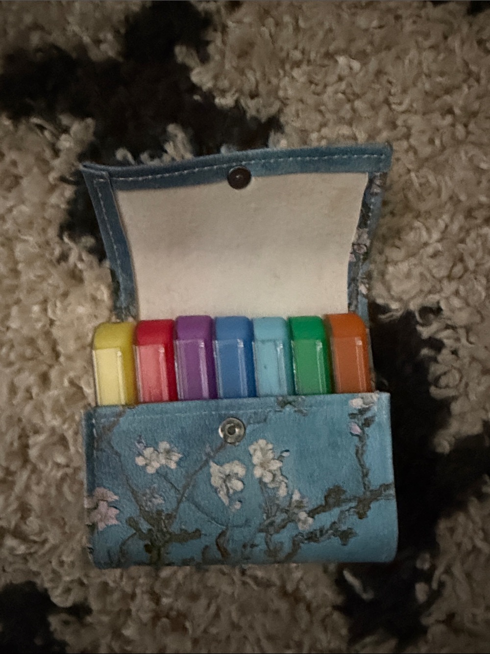 Blue Floral Pill Case